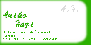 aniko hazi business card